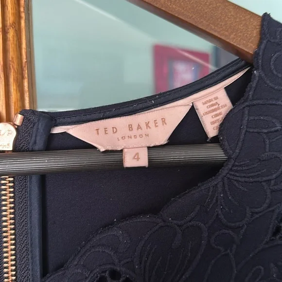 Ted Baker Emey Fit & Flare Dress in Navy TB 4 US 10 Long sleeve - Picture 2 of 9